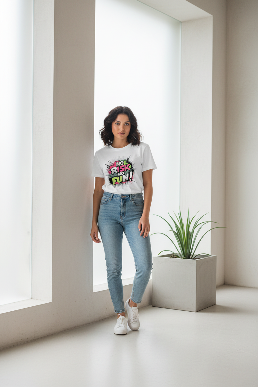 T-shirt No Risk - Bianca
